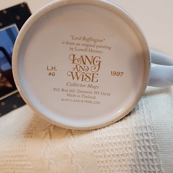 VTG 1997 Lang & Wise "Lord Buffington" Kitty Cat At Dining Table mug" with box - Picture 3 of 9